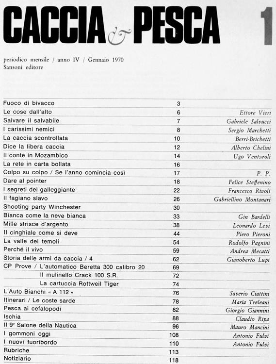 Caccia & Pesca. Anno Iv/1970. N. 1 (Gennaio)