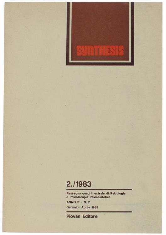 Synthesis - Rssegna Quadrimestrale Di Psicologia e Psicoterapia. Anno Ii - N.2 - copertina