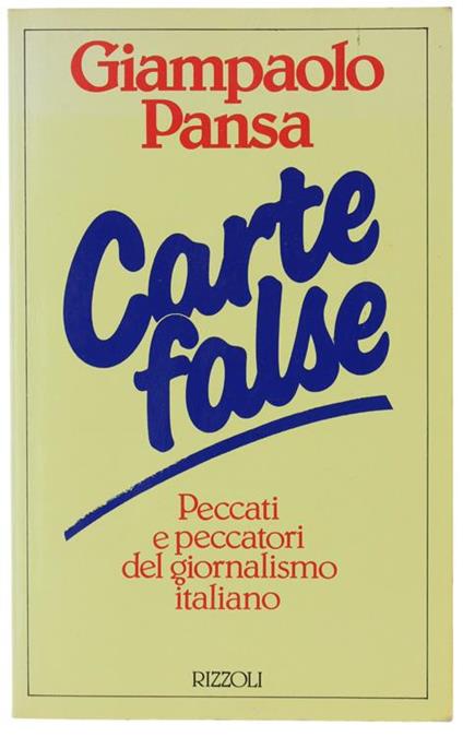 Carte false - Giampaolo Pansa - copertina