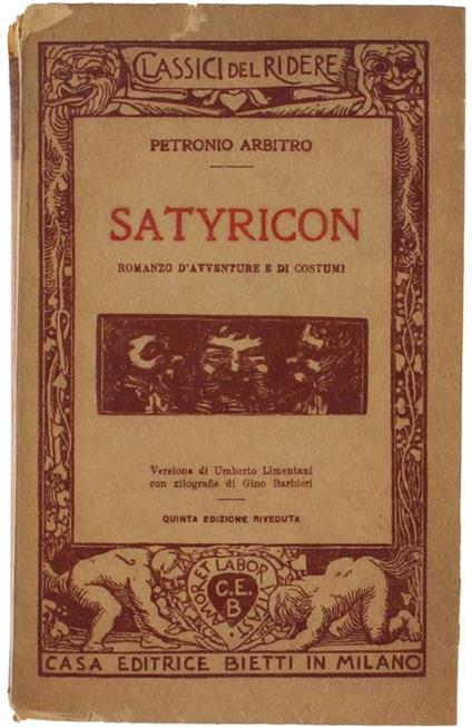Satyricon. Romanzo D'avventure E Di Costumi - Arbitro Petronio - copertina
