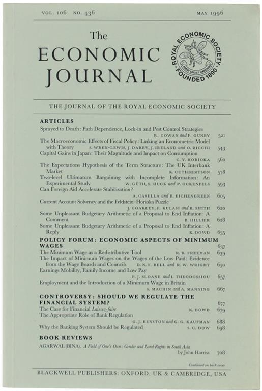 The Economic Journal - The Journal Of The Royal Economic Society. Vol, 106 No. 436 - May 1996 - copertina