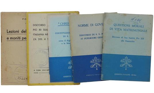 Sei Discorsi, Anni 1940 -1958 - Pio XII - copertina