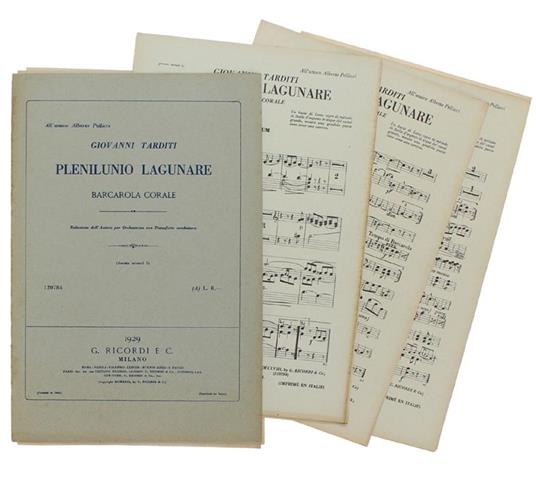 Pleniluio Lagunare. Barcarola Corale. Riduzione Dell'Autore Per Orchestrina Con Pianoforte Conduttore - Giovanni Tarditi - copertina