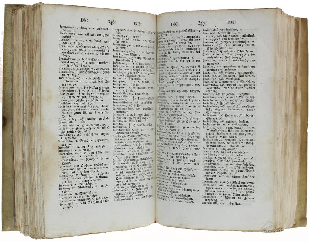 Deutsch-Italienisches Und Italienisch-Deutsches Handwörterbuch. Erster Theil (Deutsch-Italienisch) - Seconda Parte (Italiano-Tedesco)
