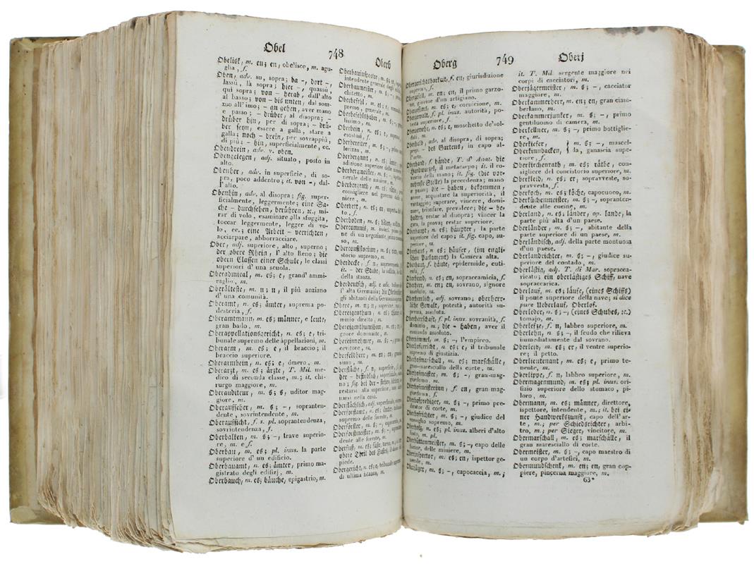 Deutsch-Italienisches Und Italienisch-Deutsches Handwörterbuch. Erster Theil (Deutsch-Italienisch) - Seconda Parte (Italiano-Tedesco)