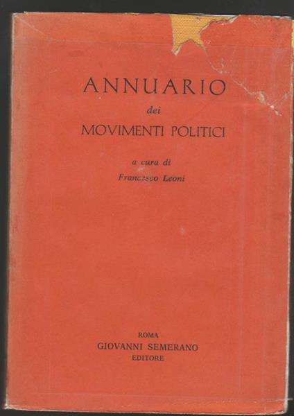 Annuario dei movimenti politici - copertina
