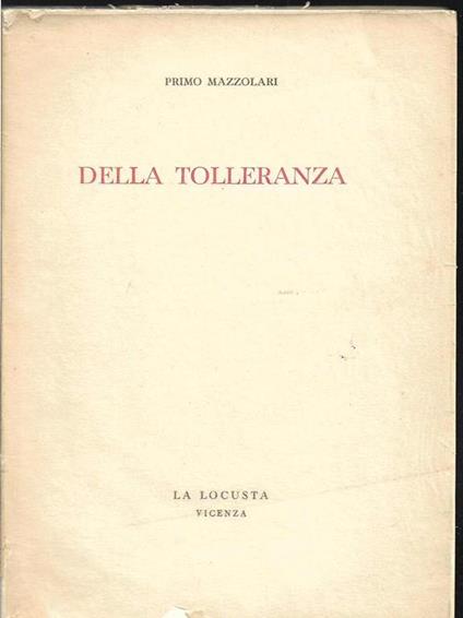 Della tolleranza - Primo Mazzolari - copertina