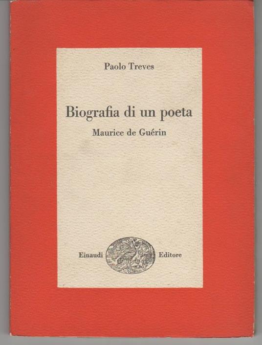 Biografia di un poeta Maurice de Guerin - Paolo Treves - copertina