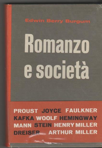 Romanzo e società Introduzione di Gianfranco Corsini - Edwin Berry Burgum - copertina
