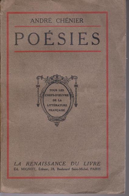 Poesies - André Chenier - copertina