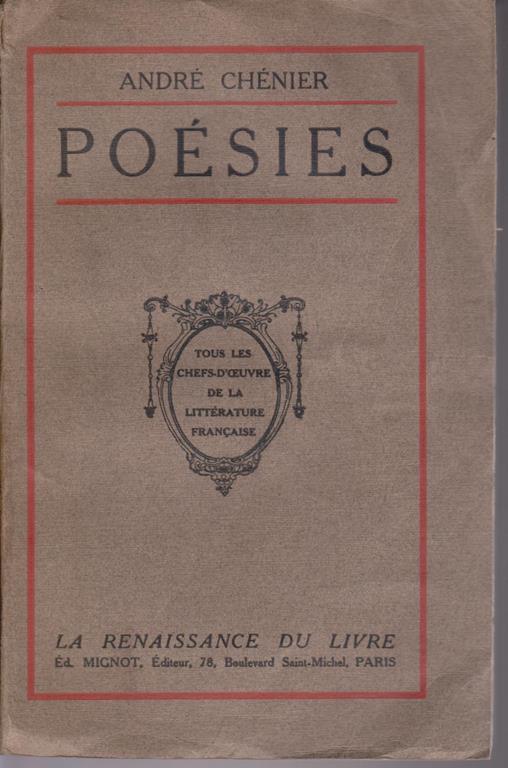 Poesies - André Chenier - copertina