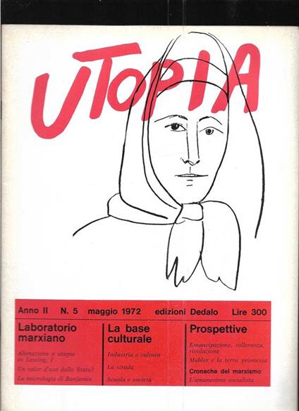 Utopia Diario mensile di problemi di cultura Anno II n. 5 maggio 1972 - Mario Spinella - copertina