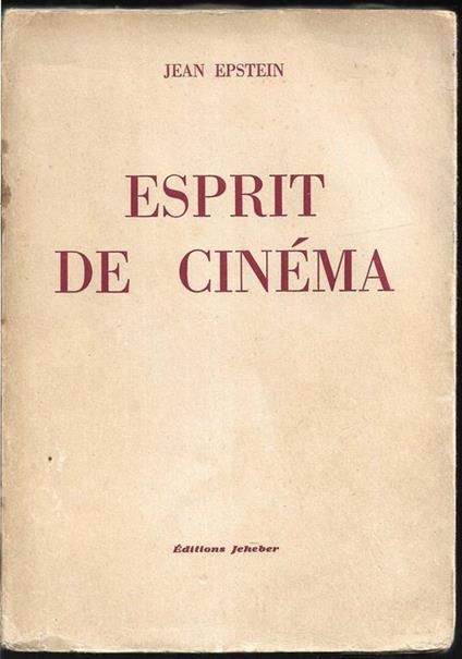 Esprit de cinéma - Jean Epstein - copertina