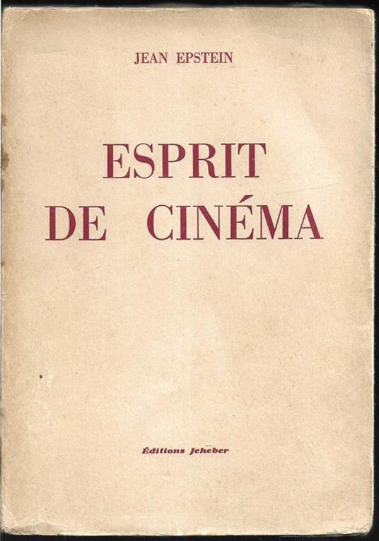Esprit de cinéma - Jean Epstein - copertina