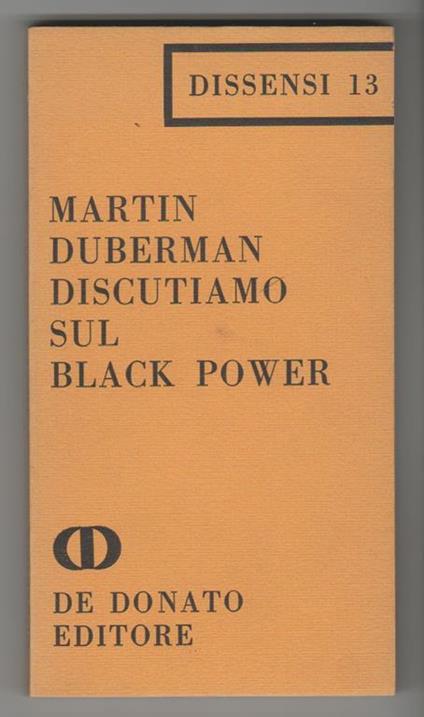 Discutiamo del Black Power - Martin Duberman - copertina