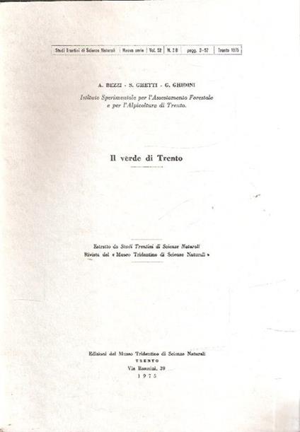 Il Verde Di Trento - Claudio Bezzi,Ghetti - copertina