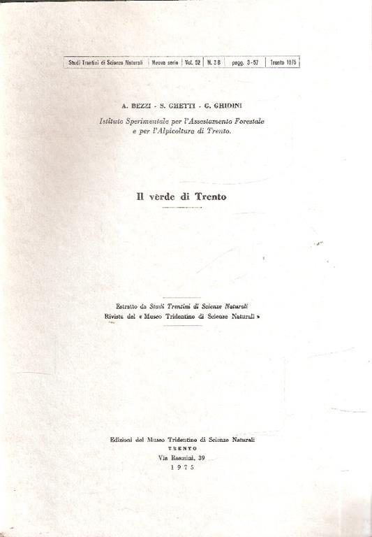 Il Verde Di Trento - Claudio Bezzi,Ghetti - copertina