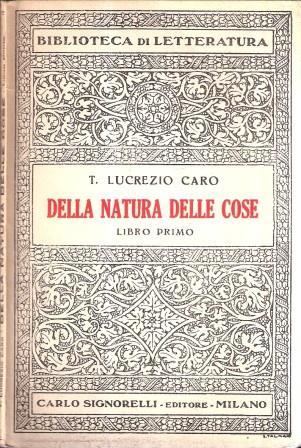 Della Natura Delle Cose Libro Primo - Tito Lucrezio Caro - copertina
