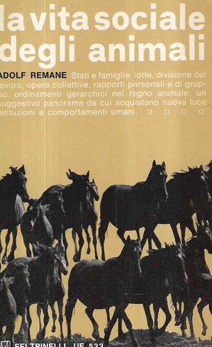 La Vita Sociale Degli Animali - Adolf Remane - copertina