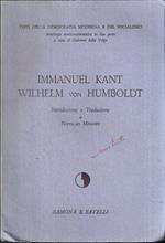 Immanuel Kant. Wilhelm Von Humboldt
