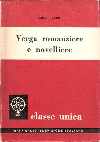 Verga Romanziere E Novelliere - Luigi Russo - copertina