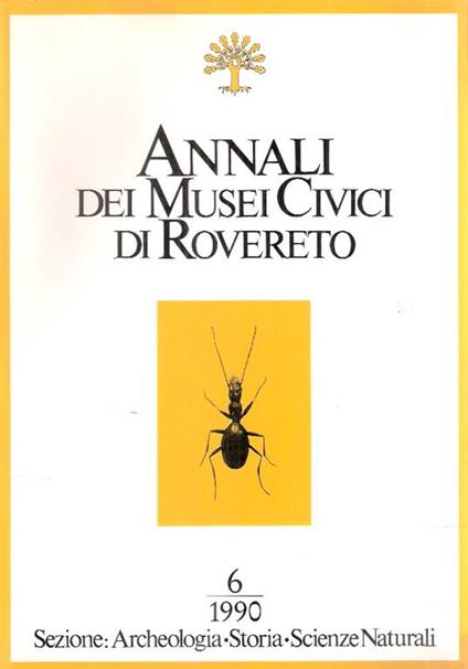 Annali Dei Musei Civici Di Rovereto - copertina