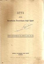 Atti Della Accademia Roveretana Degli Agiati Serie V Vol. Iii Fasc. A 1954