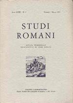 Studi Romani - Rivista Trimestrale Dell'istituto Di Studi Romani - Anno Xxiii N. 1