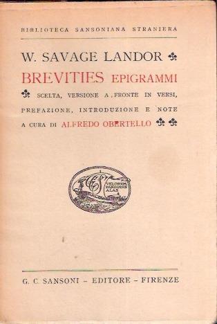 Brevities Epigrammi - Savage Landor - copertina