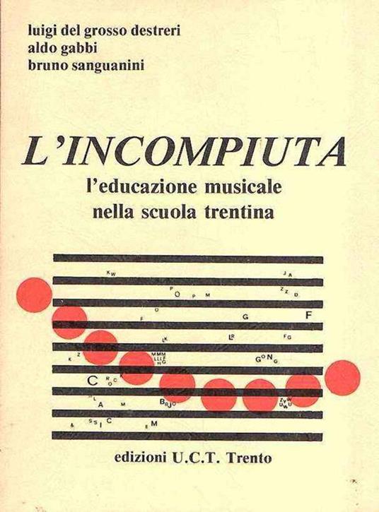 L' Incompiuta L'Educazione Musicale Nella Scuola Trentina - Luigi Del Grosso Destreri,Bruno Sanguanini,Aldo Gabbi - copertina