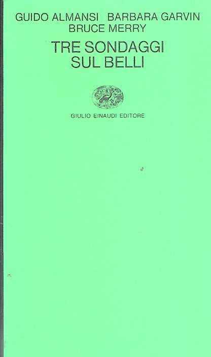 Tre Sondaggi Sul Belli Di: Almansi Guido, Garvin Barbara, Merry Bruce - copertina