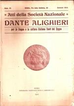 Atti della Società Nazionale Dante Alighieri Annata Completa 1910