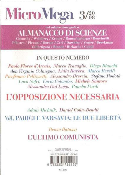 Micromega 3/2008 - copertina
