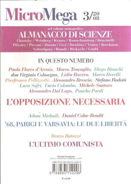 Micromega 3/2008 - copertina