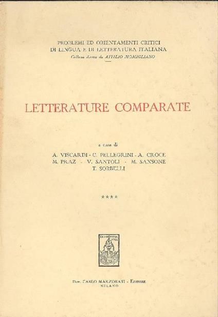 Letterature comparate - copertina