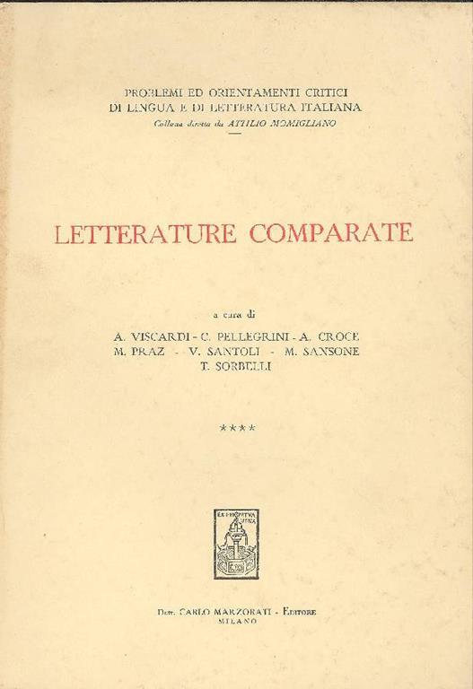 Letterature comparate - copertina