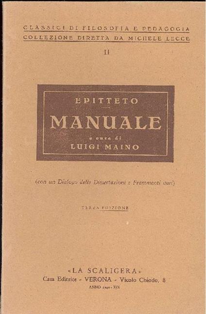Manuale - Epitteto - copertina