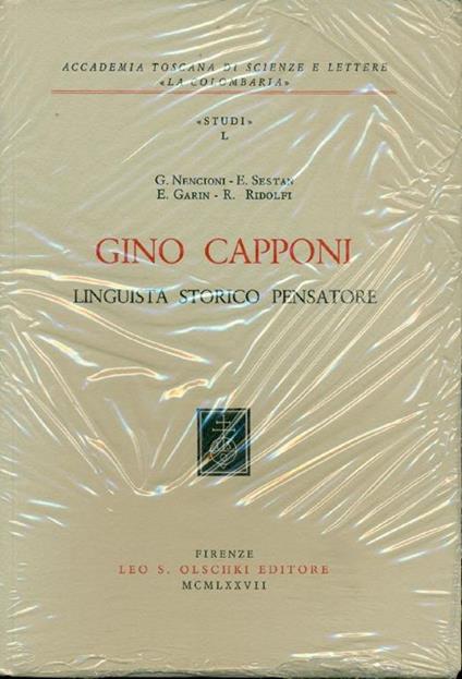Gino Capponi. Linguista, storico, pensatore - copertina
