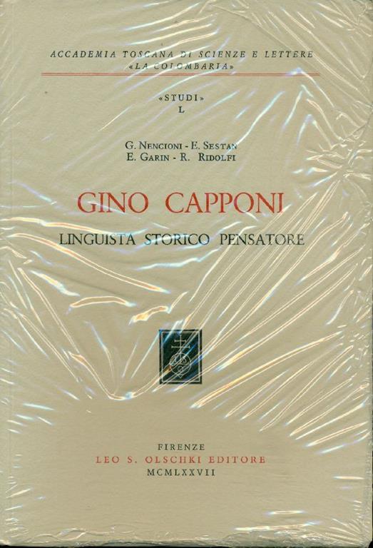 Gino Capponi. Linguista, storico, pensatore - copertina