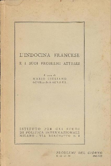 L' indocina francese e i suoi problemi attuali - copertina