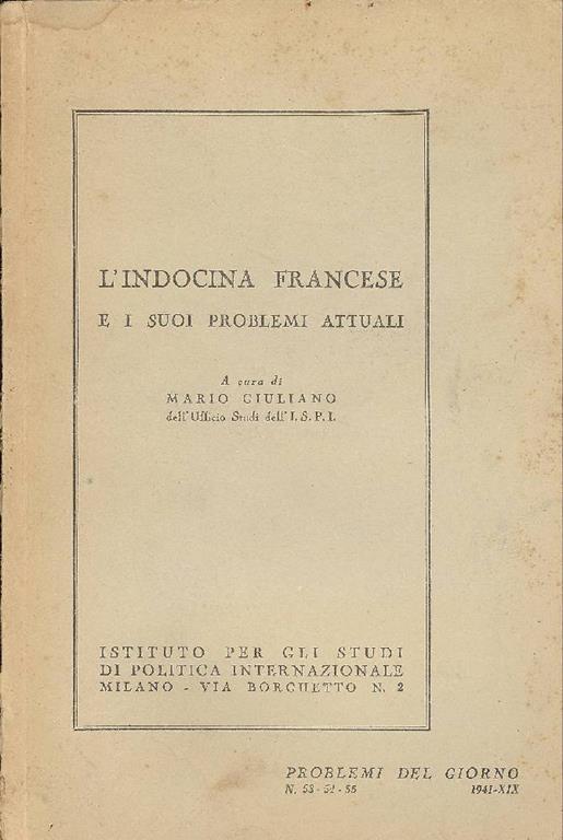 L' indocina francese e i suoi problemi attuali - copertina