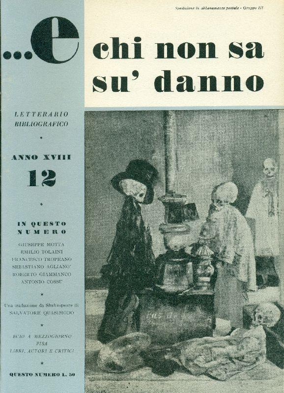 E chi non sa sù danno. Dicembre 1949, Anno XVIII, N. 12
