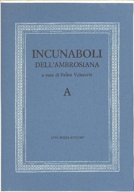 Gli incunaboli dell'Ambrosiana - copertina