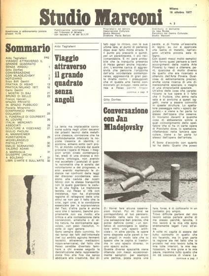 Studio Marconi. Ottobre 1977, N. 2 - copertina