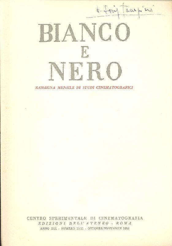 Bianco e Nero. Anno XIX, Numero 10-11, Ottobre-Novembre 1958