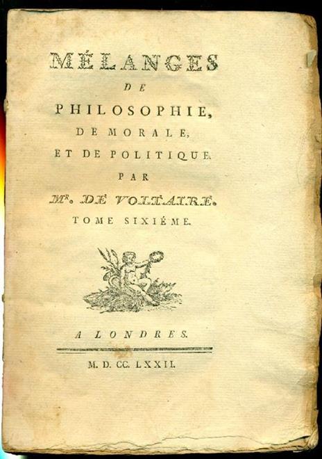 Mélanges de philosophie, de morale et de politique - Voltaire - copertina