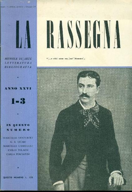 La Rassegna. Gennaio-Marzo 1957, Anno XXVI, N. 1-3 - copertina