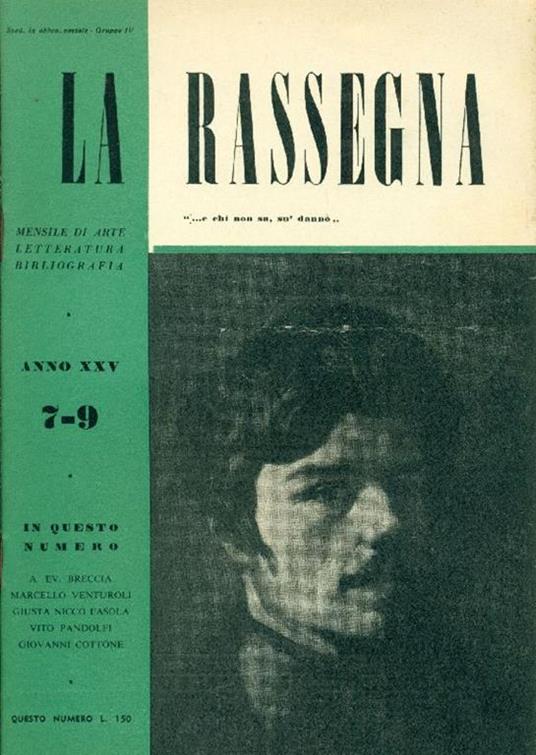 La Rassegna. Luglio-Settembre 1956, Anno XXV, N. 7-9 - copertina
