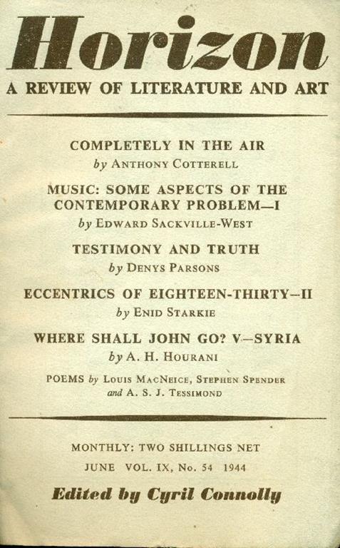 Horizon. June 1944, No. 54 - copertina
