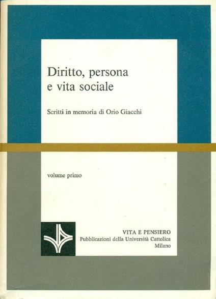 Diritto persona e vita sociale - copertina